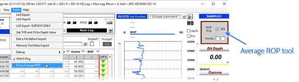 Average ROP tool can be found under the Tools sub menu