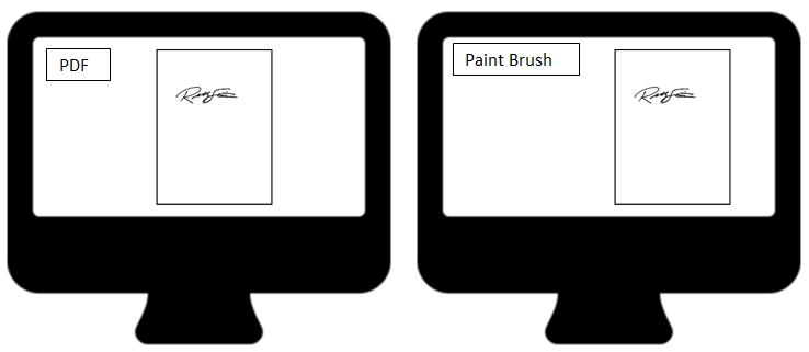 Take a screenshot of signature image from PDF file and paste image in paint brush.