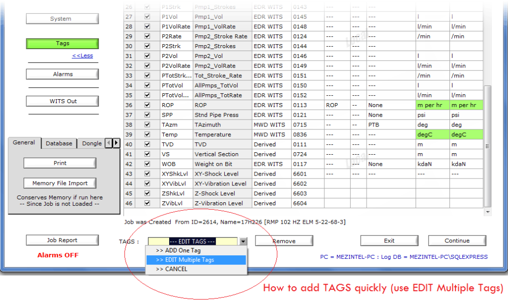 Tags button > EDIT Multiple Tags option in drop-down menu.